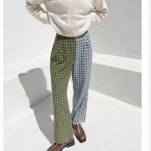 Lisa Says Gah Diane Trouser in blue/green gingham